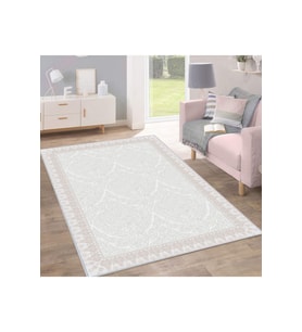 Rovigo Home Dijital Baskı Yıkanabilir Kaymaz Taban Salon Halısı RVG1552-HT391 100x300 cm (Bej)