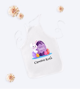 BK Gift Kişiye Özel Paskalya Bayramı Beyaz Çocuk Mutfak Önlüğü-6
