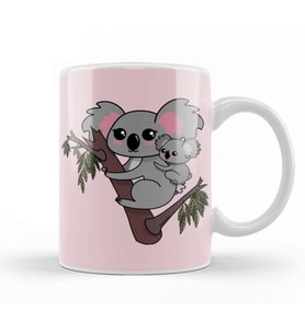 Kawaii Koalas Mother And Baby Mothers Day Kupa Bardak Porselen
