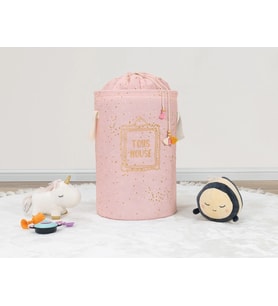 Baby Kullanımı Kolay Desenli Taşınabilir Torbalı Yuvarlak Sepet(pembe) Çamaşır Sepeti 04270