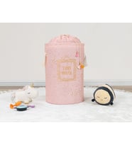 Baby Kullanımı Kolay Desenli Taşınabilir Torbalı Yuvarlak Sepet(pembe) Çamaşır Sepeti 04270
