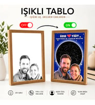 Kişiye özel ahşap ışıklı tablo sevgiliye hediye özel tasarım portre