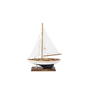 Beyaz Ahşap Yelkenli Dek Obje 25x6x35cm Dekorasyon > Dekoratif Ürün