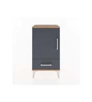 Arges Komodin 2 Raflı Tek Çekmeceli Tek Kapaklı 44x30x80 Çam-Antrasit