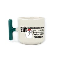 Elit Kişiliğimden Olsa Gerek Baskılı Yeşil Kulplu T Kupa