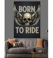 Born To Ride Kurukafa Dekoratif Kanvas - Mdf Ahşap Tablo