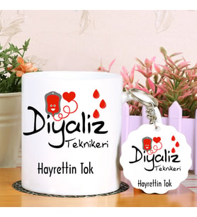 Diyaliz Teknikerlerine Özel Kupa Bardak ve Anahtarlık Hediye Seti (Model 1)