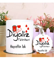 Diyaliz Teknikerlerine Özel Kupa Bardak ve Anahtarlık Hediye Seti (Model 1)