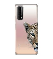 Huawei P Smart 2021 Uyumlu Kaplan Desenli Şeffaf Telefon Kılıfı