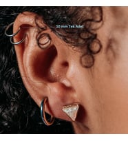 10 mm Silver Cerrahi Çelik Düz Halka Helix Piercing Lob Kıkırdak Rook Daith Conch (Çok Renkli)