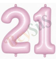 21 Rakam Folyo Balon pembe Rengi (76 cm)