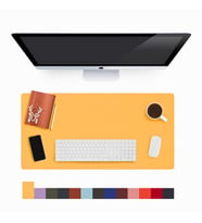 Lindos Deri Masa Pedi, Büyük Mouse Pad, Gaming Oyuncu Mause Pad, Ofis ve Ev İçin Masa Altlığı (Sarı)