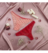 Kadın 2 li Dantelli String ve Slip Külot Set BB2157