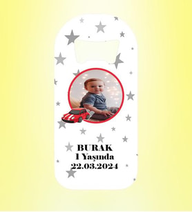Arabalı Resimli Yıldızlar Magnet Açacak Kişiye Özel