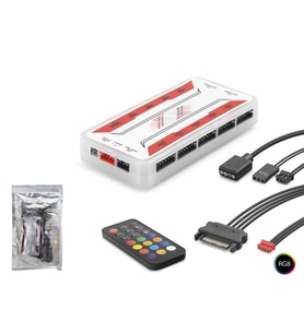 Argb Fan Ve Led Kontrolcü Hub Seti Uzaktan Kumandalı - Beyaz ND2806