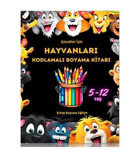 Çocuklar İçin KODLAMALI Hayvanları Boyama Kitabı (Sayılarla BOYAMA)