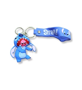 Stitch v2 Premium 3D Figürlü Mavi Bilek Kayışlı Anahtarlık - 1 ADET