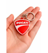 Ducati Logo Anahtarlık Kırmızı Beyaz Tasarım 3D Baskı PLA Motorsiklet Anahtarlığı