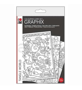 Marabu Graphix Colouring Card 12li Poodle Doodle Set