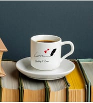 Aşk Love Sevgili Tasarımlı Türk Kahvesi Fincanı Kişiye Özel
