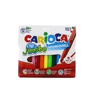 Carioca Jumbo Süper Yıkanabilir Keçeli Boya Kalemi 12'li (Karışık)