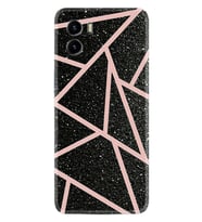 Vivo Y15S Y32 Y33S Y51 Y53S Kılıf Desemli Silikon Pembe Şeritli Mermer 1312