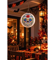 Halloween Renkli Kuru Kafa Desenli Japon Feneri Çin Feneri Kağıt Süsü Cadılar Bayramı Ev Dekoru