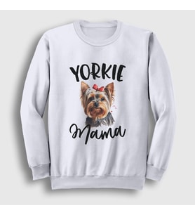 Presmono Unisex Beyaz Yorkie Mama Mom Yorkshire Terrier Annesi Sweatshirt 556617tt