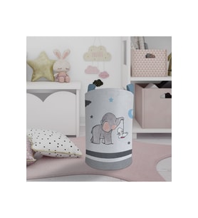 MEKTA HOME BEBEK VE ÇOCUK ODASI Fil ve Tavşan Desenli Oyuncak Sepeti