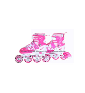 Işıklı Metal Gövdeli Ayarlanabilir Pembe Alıştırma Pateni 38-41 (Açık Pembe)