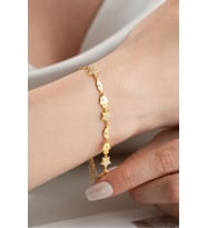 925 Ayar Gümüş Gold Figür Bileklik