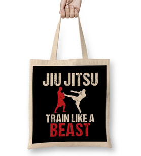 Train Like a Beast BJJ Jiu Jitsu Trainer & Coach Bez Çanta Uzun Saplı