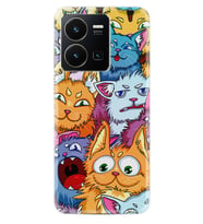 Vivo Y22 Kılıf Silikon Desen Özel Seri Kediler 1723
