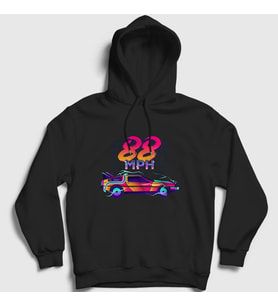 Presmono Unisex Siyah 88 Mph Film Geleceğe Dönüş Back To The Future Kapüşonlu Sweatshirt 242890tt