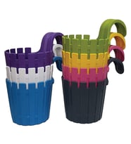 Poliwork 7 li Set Akasya Renkli Plastik Balkon Saksısı (Çok Renkli)