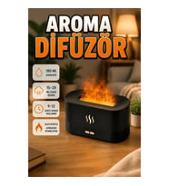 180 ML Ultrasonik Aroma Difüzörü – Buharlı Aromaterapi ve Dekoratif Alev Efekti
