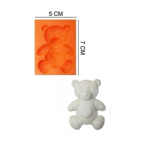 ŞEKER HAMUR KALIBI SİLİKON AYICIK KALPLİ 5*7 CM