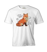 A Fox Sketch with Handwritten Notes Beyaz Erkek Tshirt