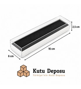 6x16x2,5 cm Asetat Kapaklı Tespih ve Takı Kutusu-Beyaz (DEMONTE) (50 ADET)