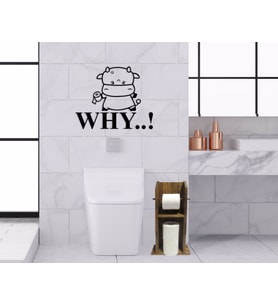 BK Home Doğal Masif Ahşap Tuvalet Kağıtlığı ve Konsept Banyo Duvar Dekoru-8 (Beyaz)