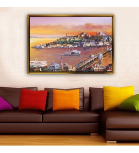 Altın Çerçeveli dekoratif tablo l1296 (Gold)