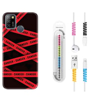 INFINIX Smart 4 5 6 Zero 8 S5 Pro Kılıf Kablo Koruma Spiral Silikon Danger 1372