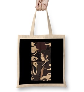 Yoriichi Tsugikuni Vintage Portrait Demon Slayer Bez Çanta Uzun Saplı