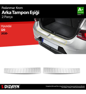 Hyundai i20 Krom Arka Tampon Eşiği 2 Prç. 2020 Üzeri