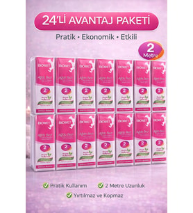 Biowet Ağda Bezi 2 Metre Spatula Hediyeli Epilasyon Bezi Dayanıklı Tüy Dökme Bezi 24 Paket