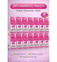 Biowet Ağda Bezi 2 Metre Spatula Hediyeli Epilasyon Bezi Dayanıklı Tüy Dökme Bezi 24 Paket