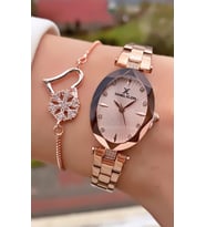 Daniel Klein Marka Orijinal - Rose Gold Renk- 2 Yıl Garantili Kadın Kol Saati - Bileklik Hediyeli