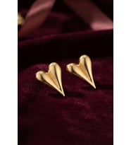 316L Çelik Gold Renk Kalp Model Küpe 5886