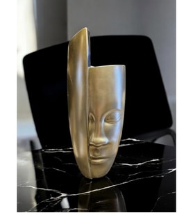 Soyut Yüz 40 cm Bronz Vazo