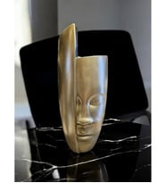 Soyut Yüz 40 cm Bronz Vazo